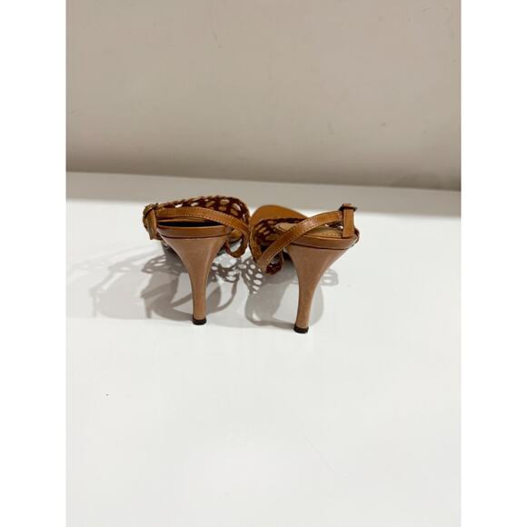 Ralph Lauren Leather Braided Slip On Thong Slingback Sandals Brown Womens Size 6 - Picture 4 of 5